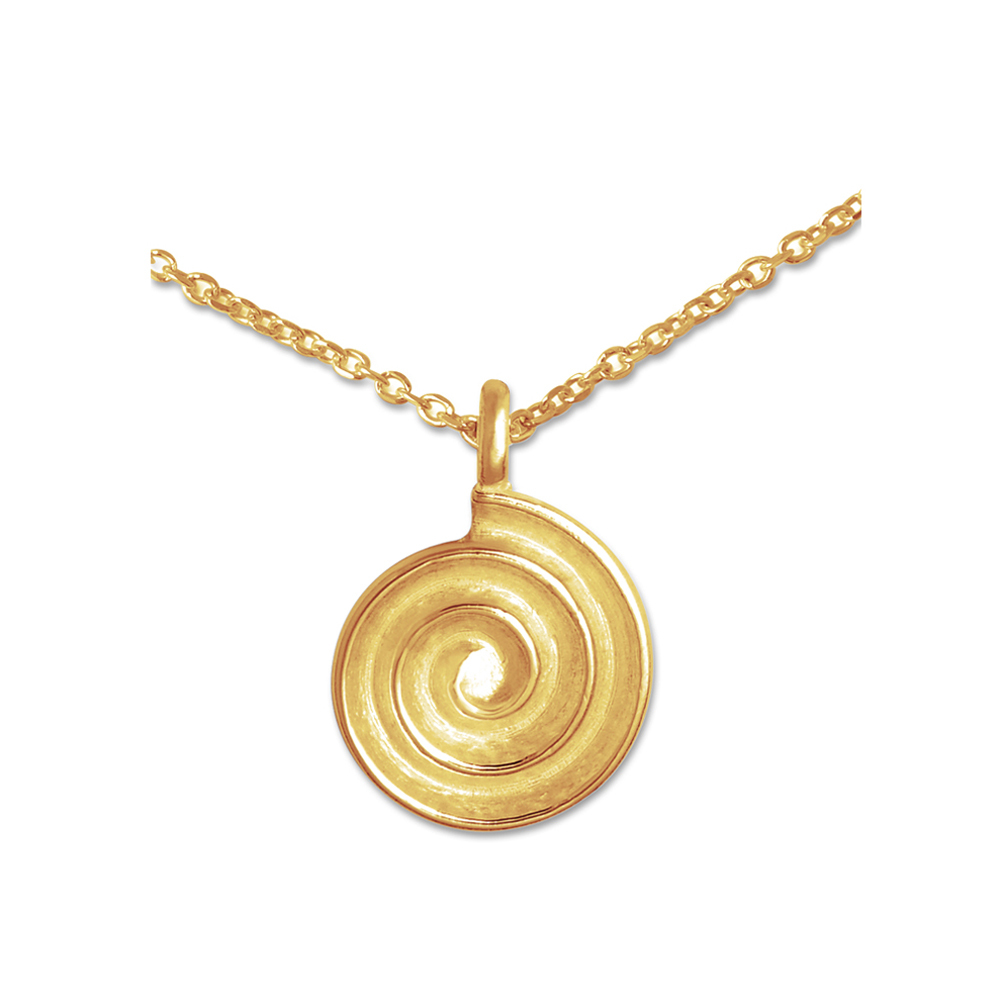 Mini Anhänger Galaxie 10 mm an Silberkette, goldplattiert