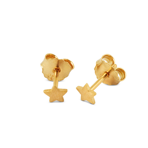 Stern Ohrstecker 5mm, goldplattiert