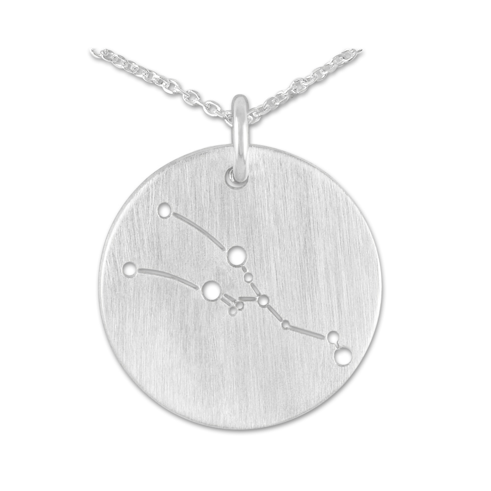 Sternzeichen Stier, Anhänger an Silberkette, 16 mm