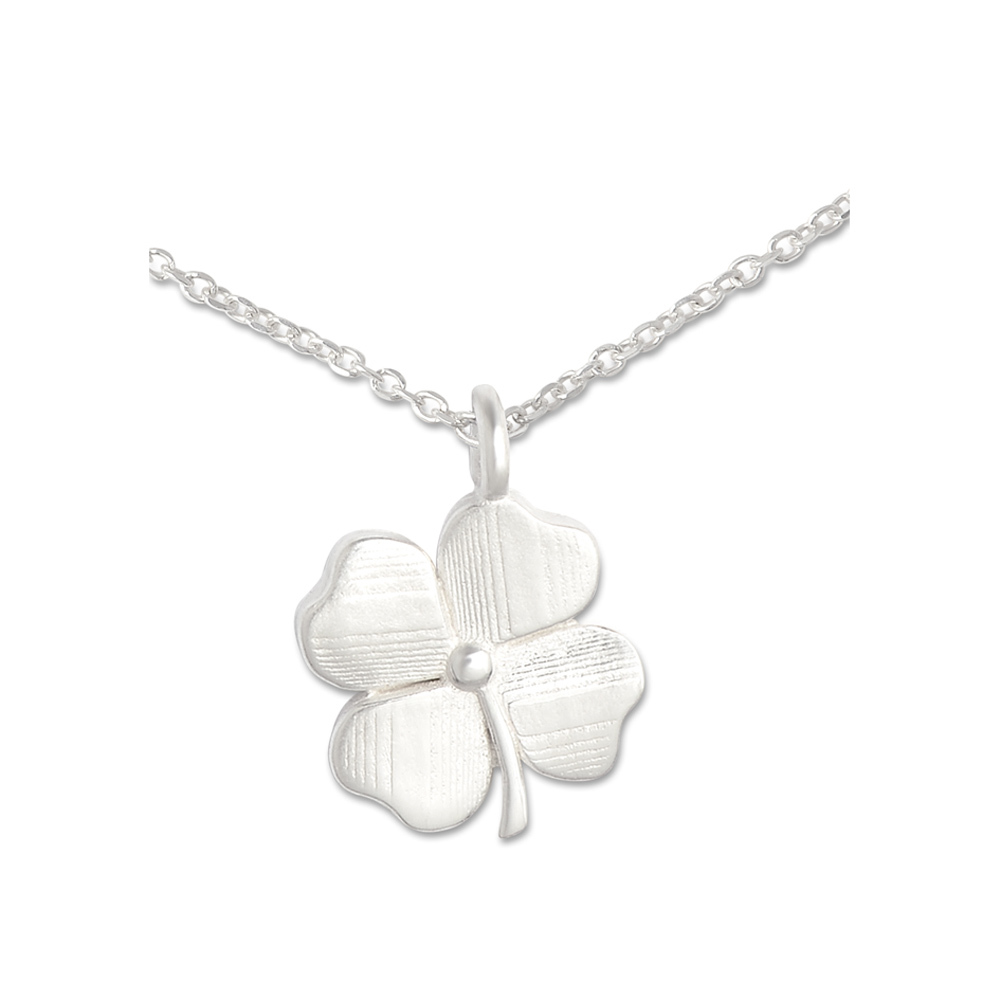 Mini Anhänger Glücksklee 10 mm an Silberkette