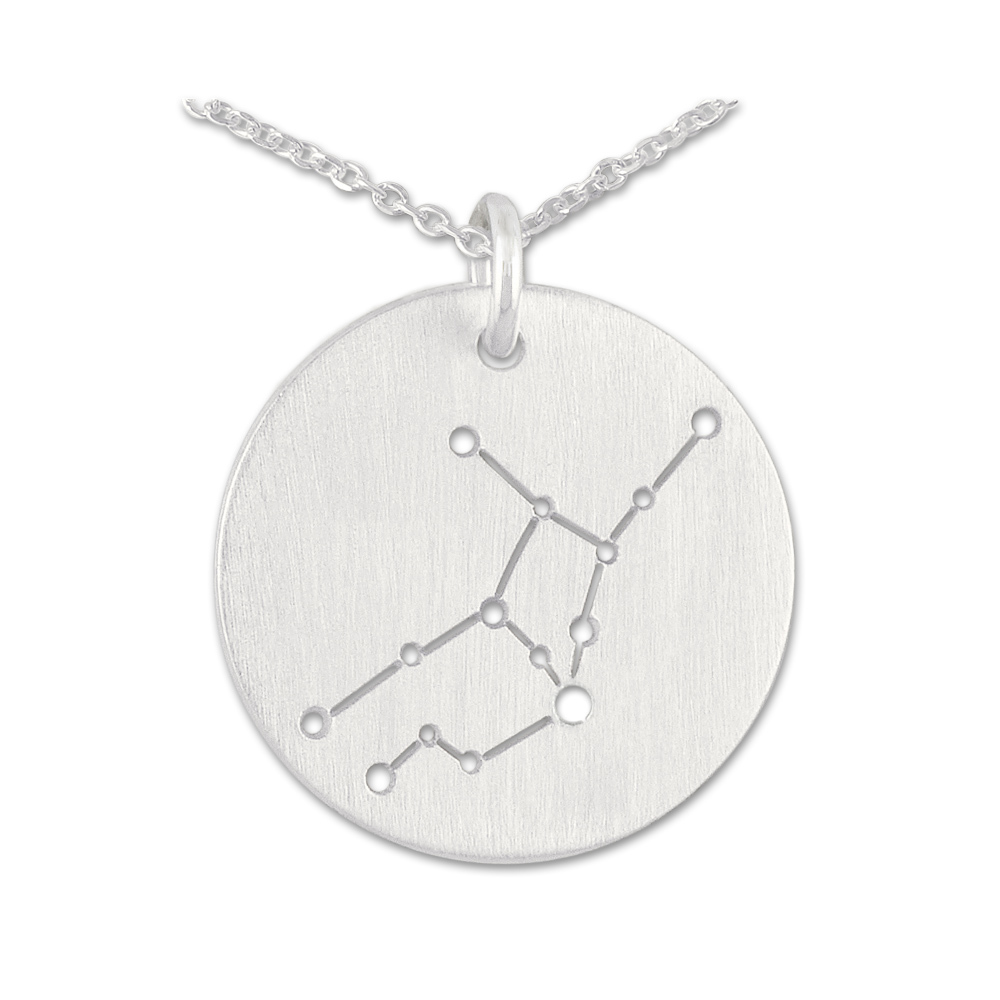 Sternzeichen Jungfrau, Anhänger an Silberkette, 16 mm