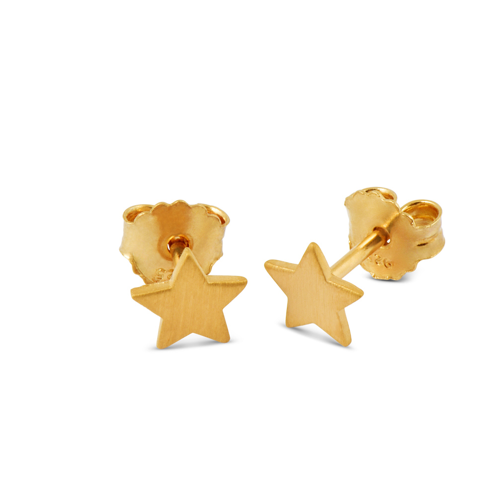Stern Ohrstecker 7mm, goldplattiert