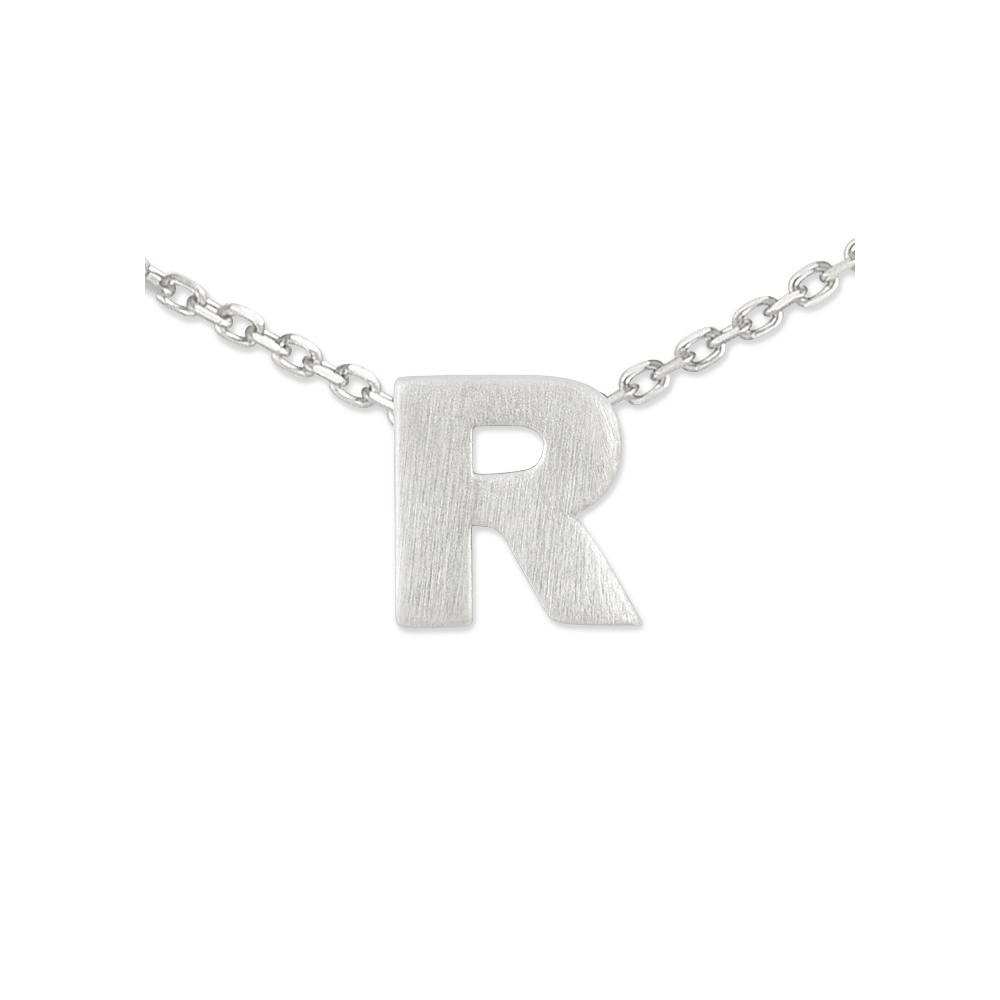 Buchstabe R an Silberkette Buchstabe R an Silberkette