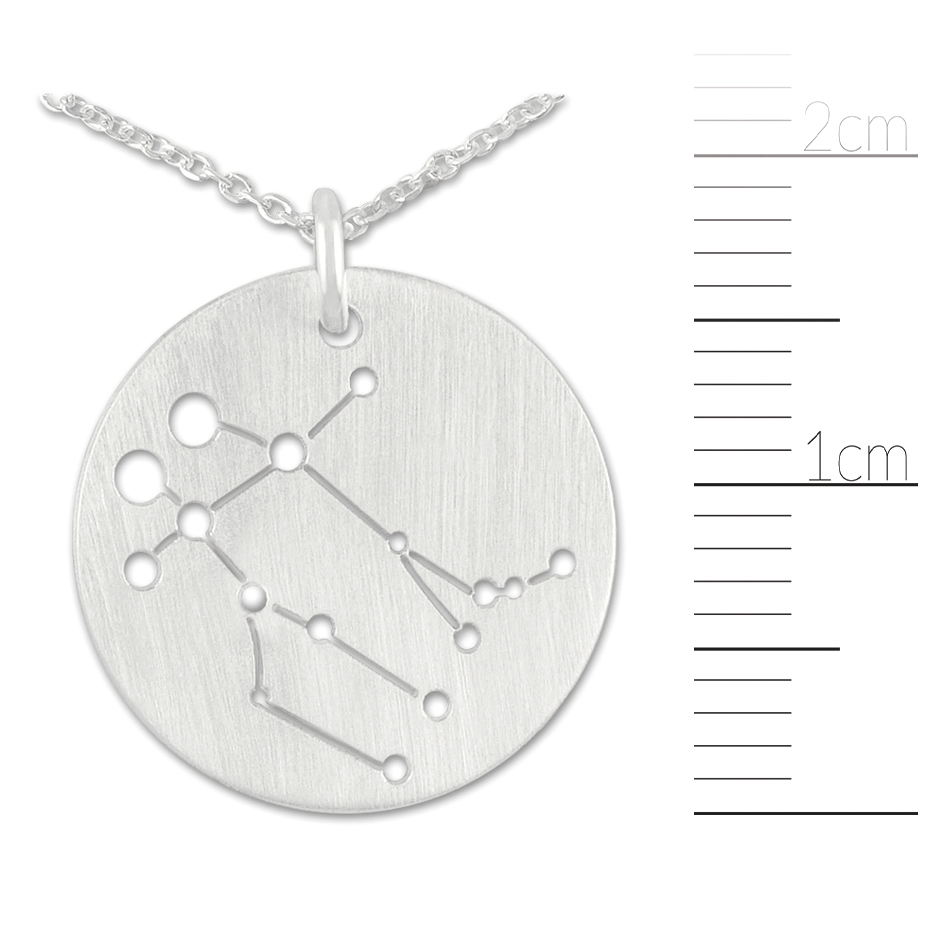 Sternzeichen Zwilling, Anhänger an Silberkette, 16 mm