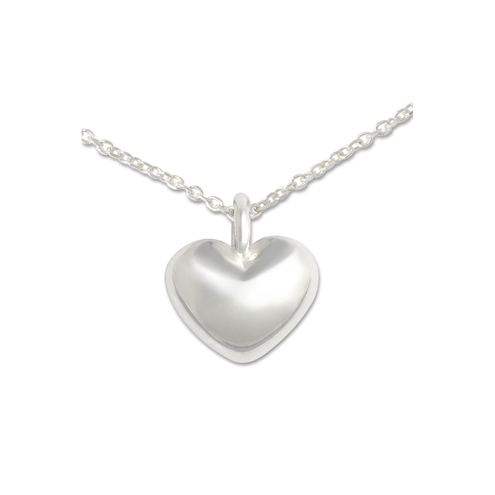 Mini Anhänger Herz, 9 mm an Silberkette