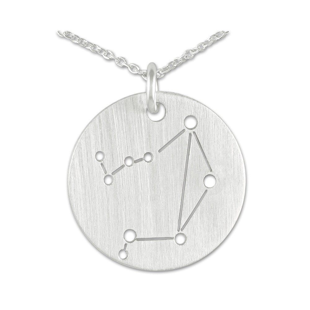 Sternzeichen Waage, Anhänger an Silberkette, 16 mm