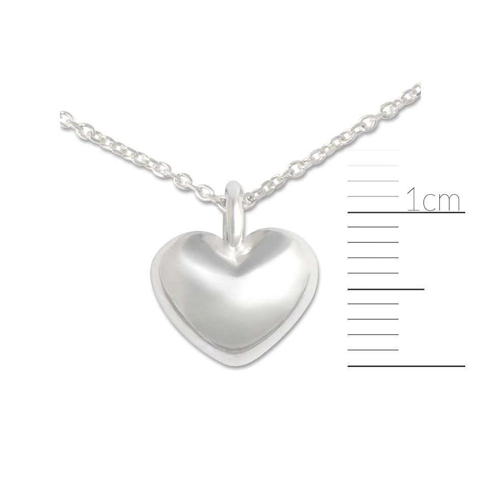 Mini Anhänger Herz, 9 mm an Silberkette