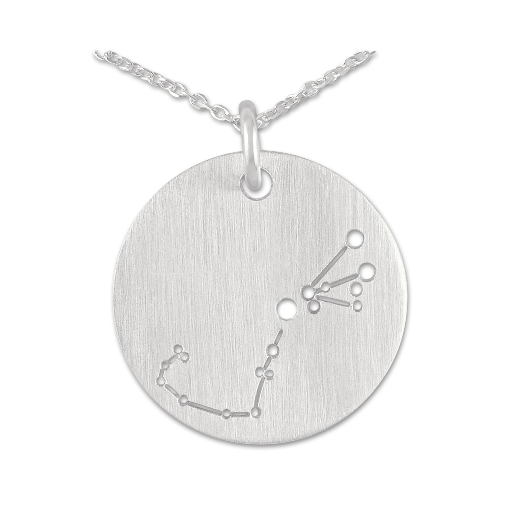 Sternzeichen Skorpion, Anhänger an Silberkette, 16 mm