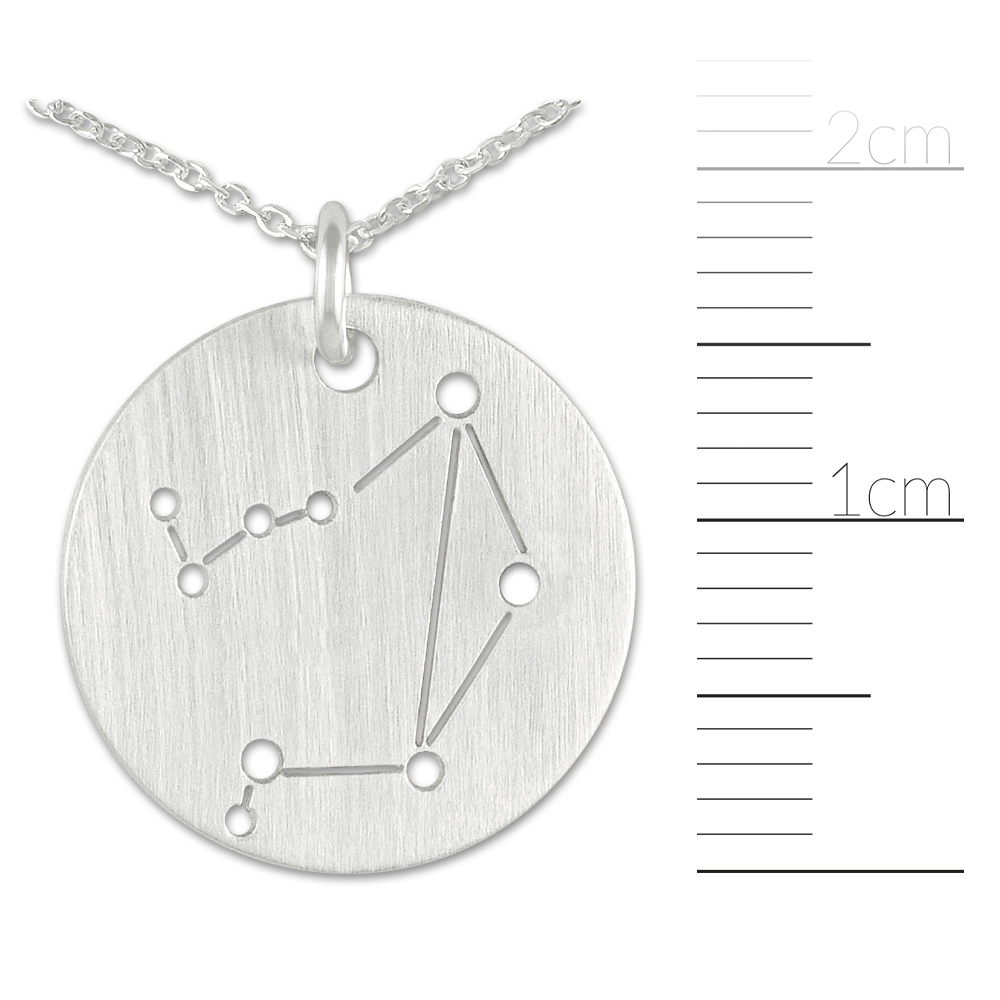 Sternzeichen Waage, Anhänger an Silberkette, 16 mm