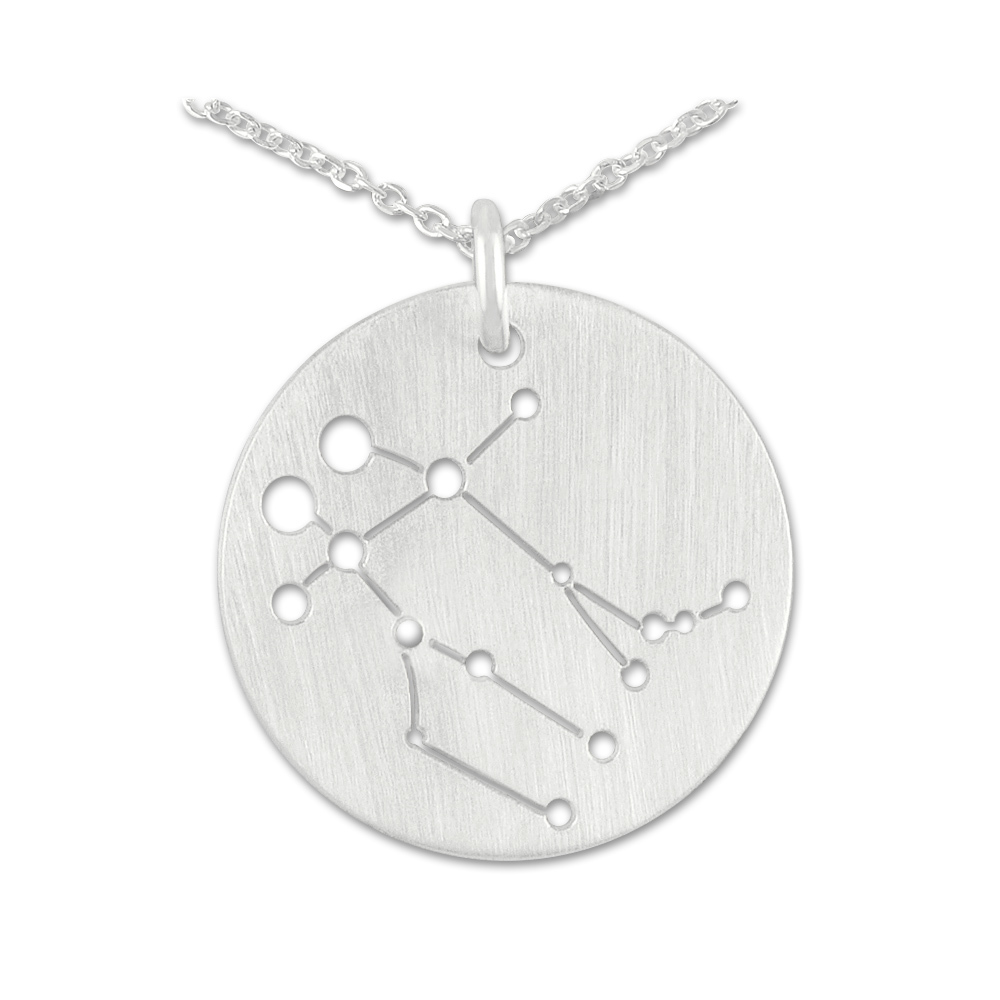 Sternzeichen Zwilling, Anhänger an Silberkette, 16 mm