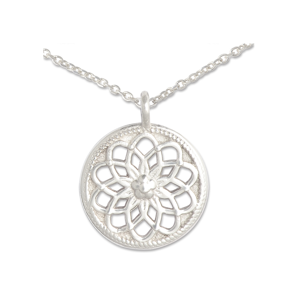 Mini Anhänger Traumfänger, 14 mm an Silberkette