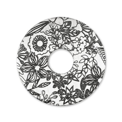 Scheibe Blumenwiese, 28 mm, Silber
